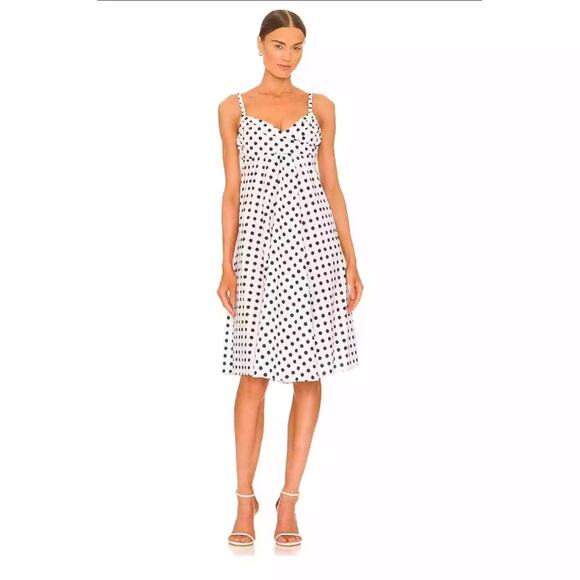 NWT Revolve Caroline Constas 'Pheobe' Polka Dot Empire Waist Dress XXS - Picture 1 of 3